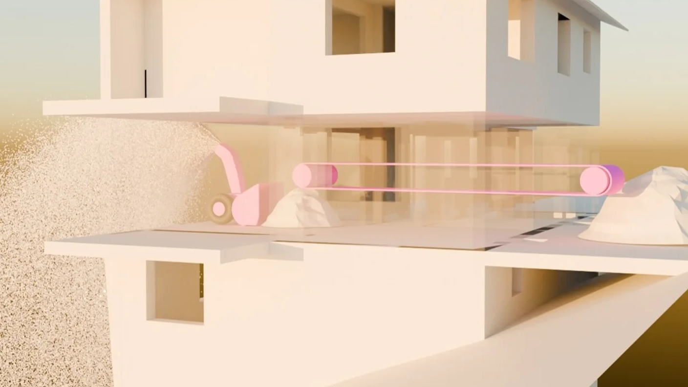 L'impianto per portare la neve dalla strada alla pista