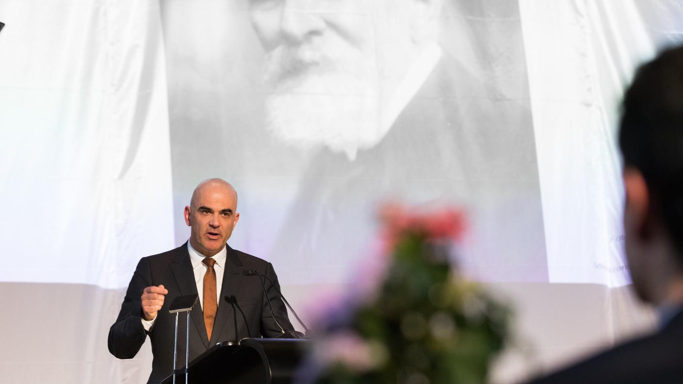 Il consigliere federale Alain Berset, lo scorso mese a Liestal, durante la commemorazione del centenario del Nobel conferito a Carl Spitteler