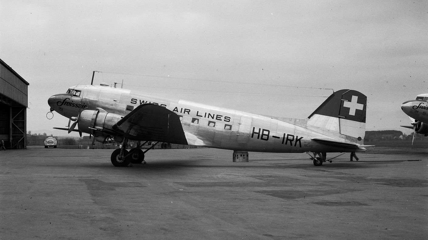 Il velivolo Swissair DC-3 HB-IRK