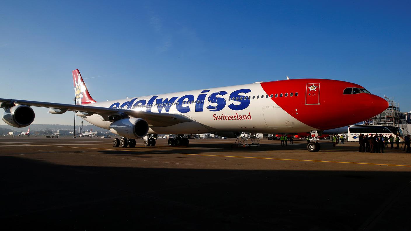 Uno dei quattro Airbus A340 di Edelweiss Air