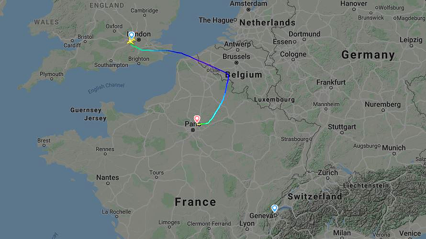 L'aereo partito da Londra oggi a Ginevra non è arrivato