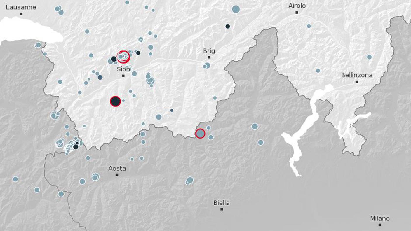 I terremoto registrati negli ultimi tre mesi