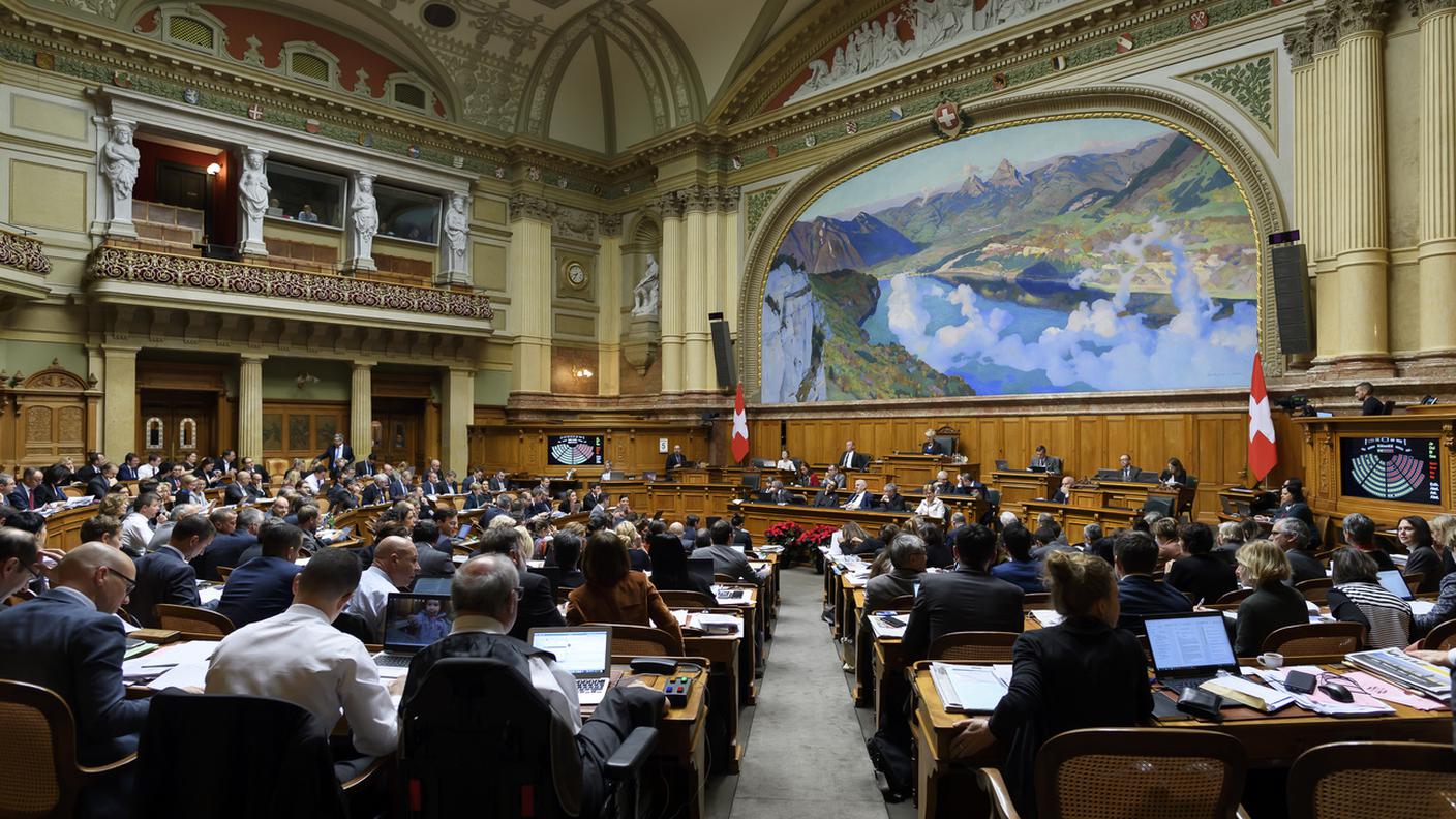 L'aula del Consiglio nazionale, che ospiterà la seduta delle Camere riunite