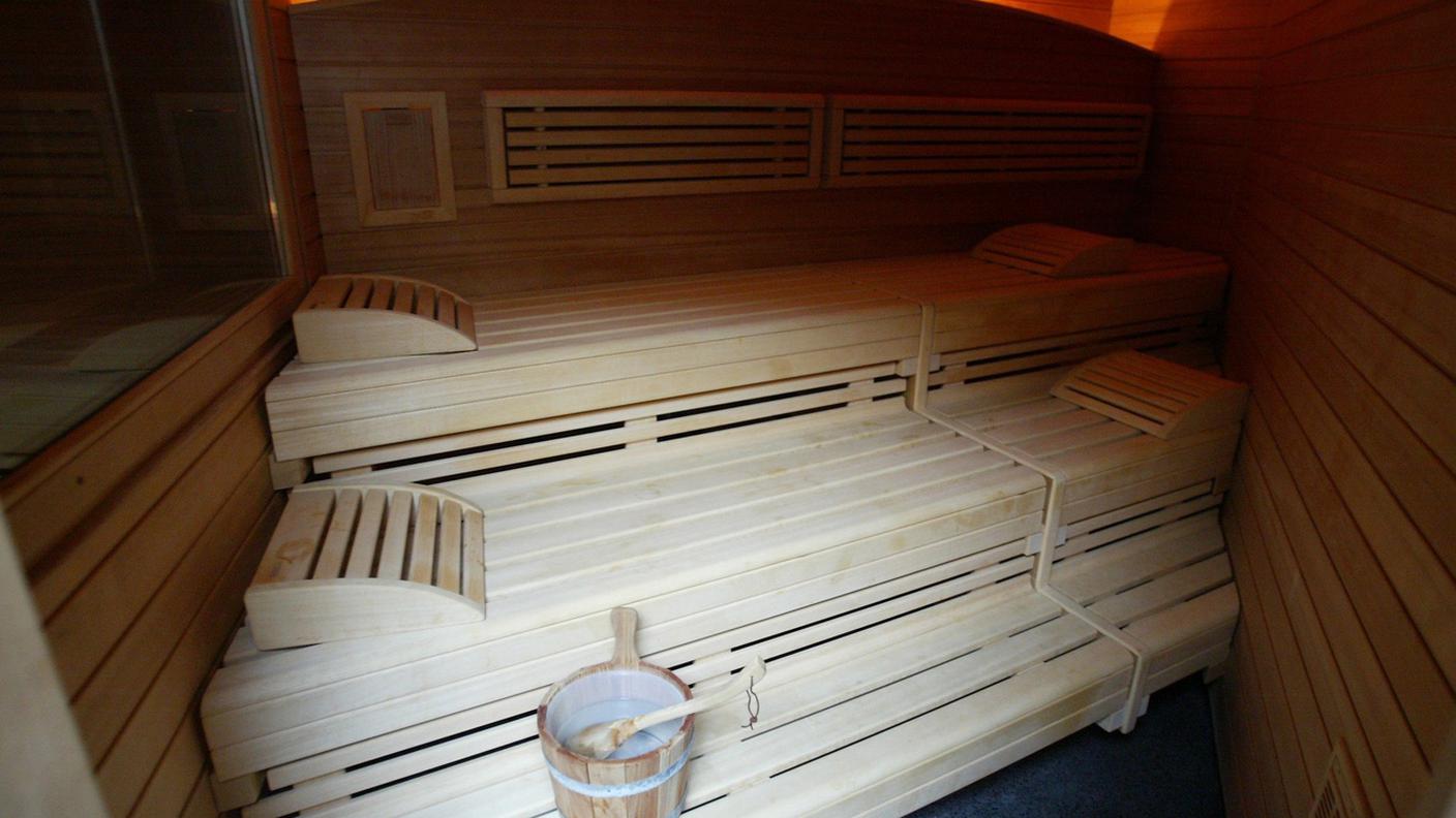 La sauna era accesa ma nessuno si trovava al suo interno