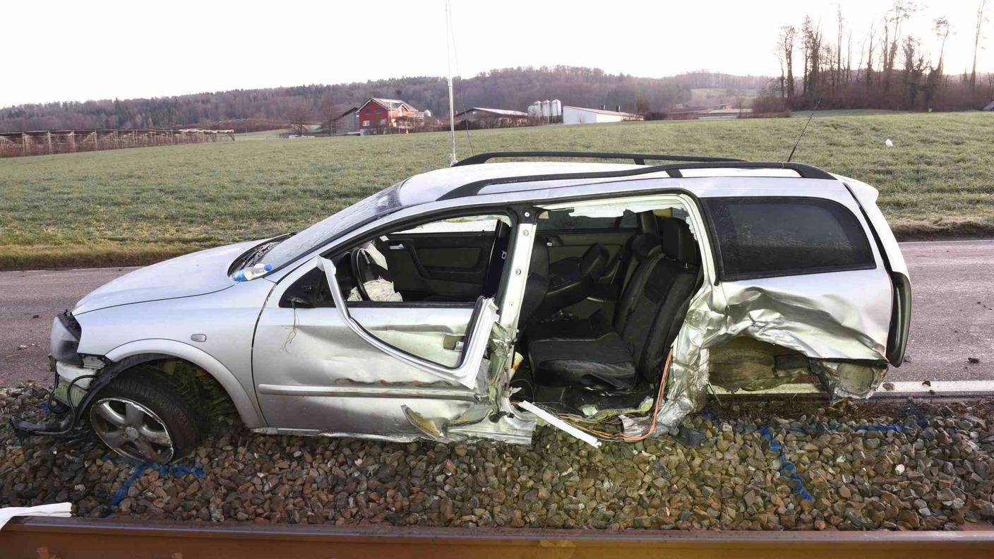 Una delle vetture coinvolte nell'incidente