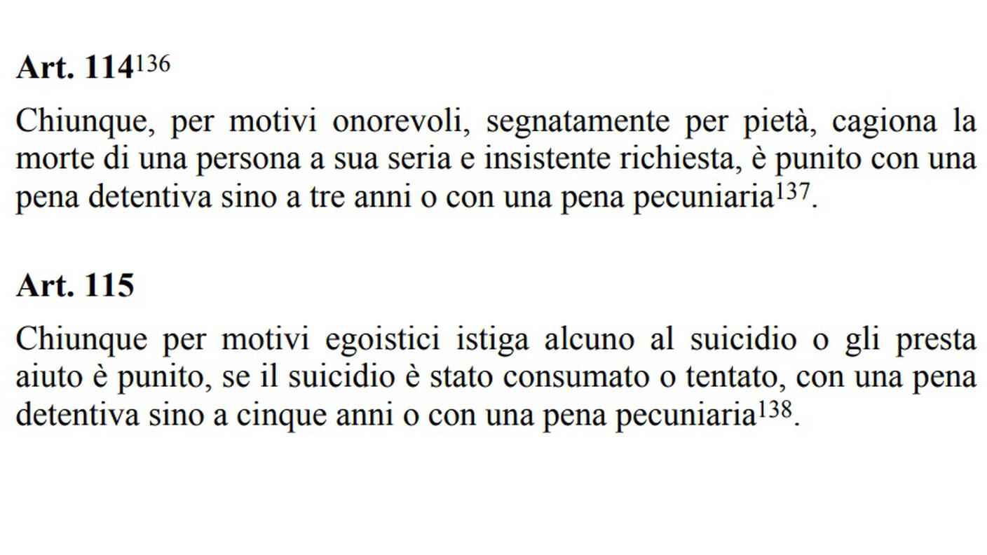 Il codice penale sul fine vita