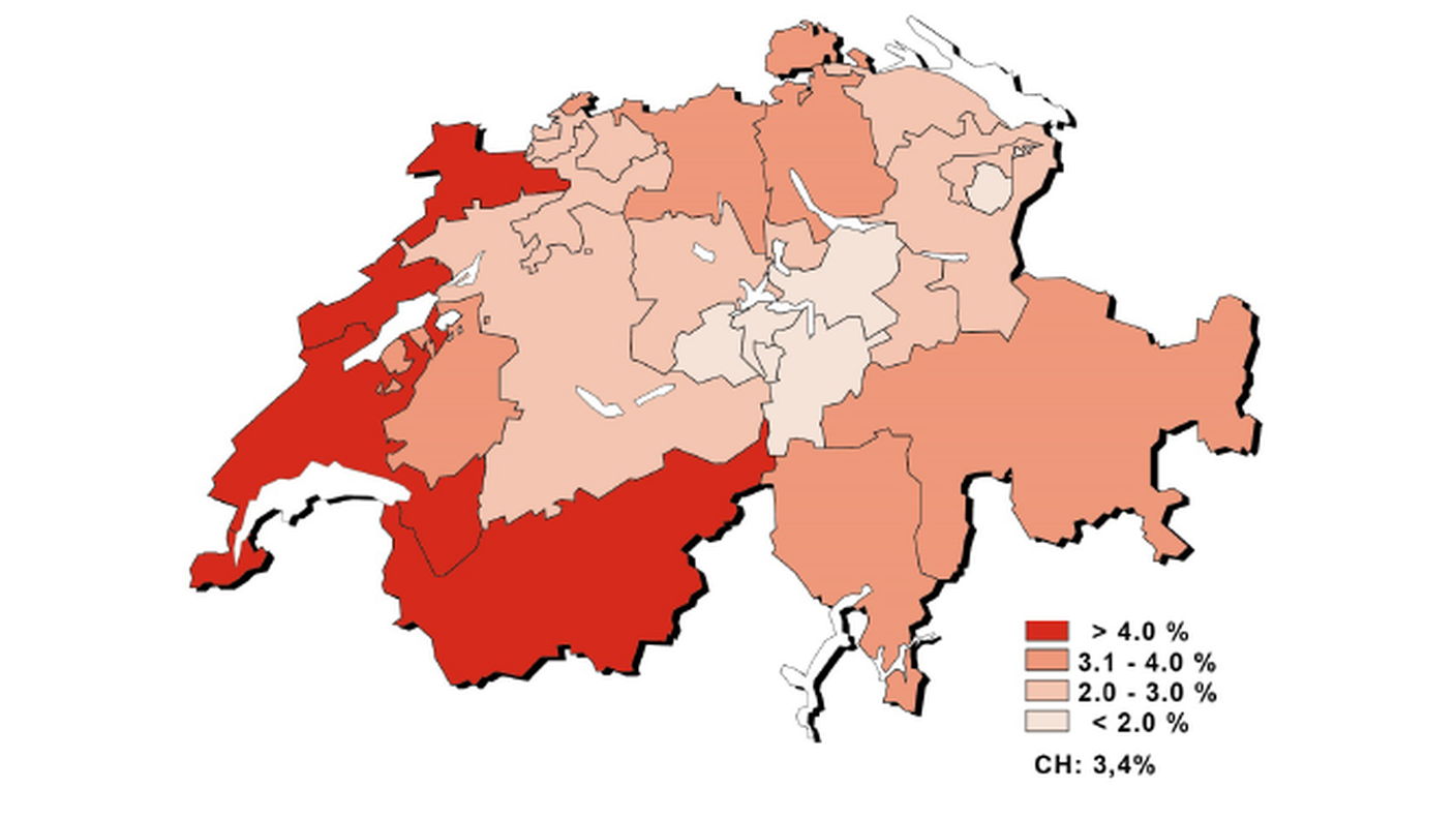 Tasso di disoccupazione per cantone, maggio 2020