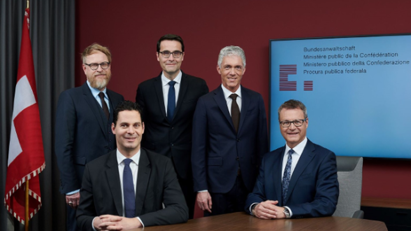 Michael Lauber, André Marty, Mario Curiger, Jacques Rayroud e Ruedi Montanari