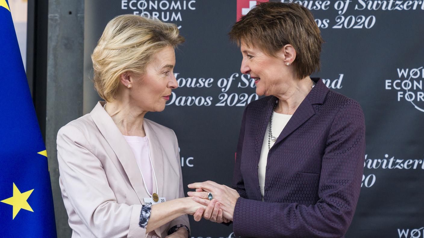 Ursula von der Leyen con Simonetta Sommaruga in un'immagine scattata in gennaio