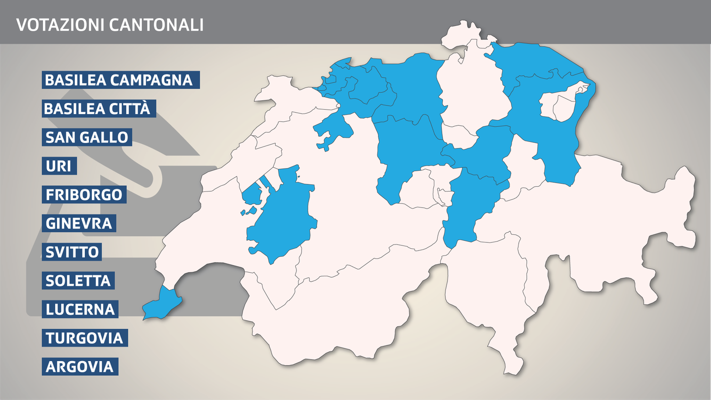 Votazioni cantonali si sono svolte oggi, parallelamente a quelle federali, in 11 cantoni
