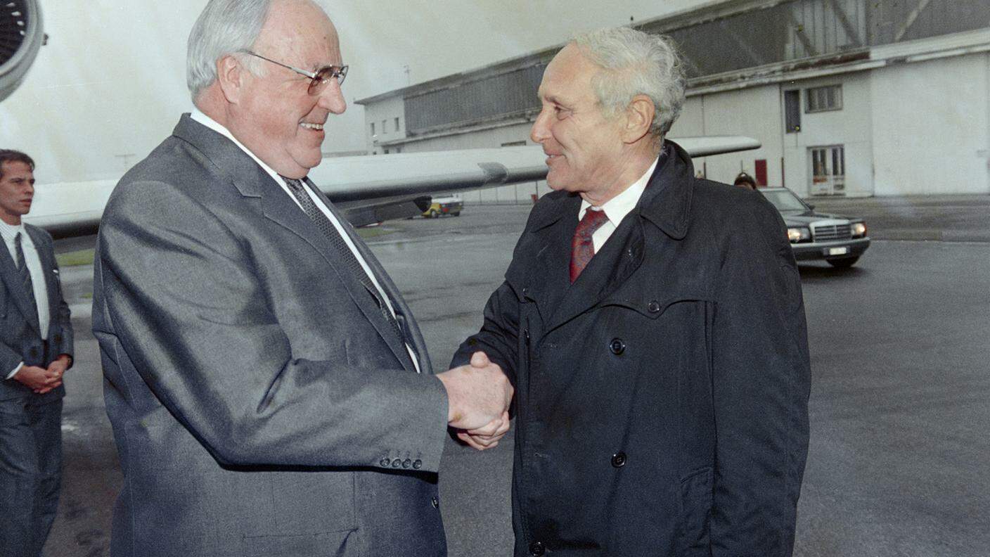 Con l'allora cancelliere tedesco Helmut Kohl, nel 1993