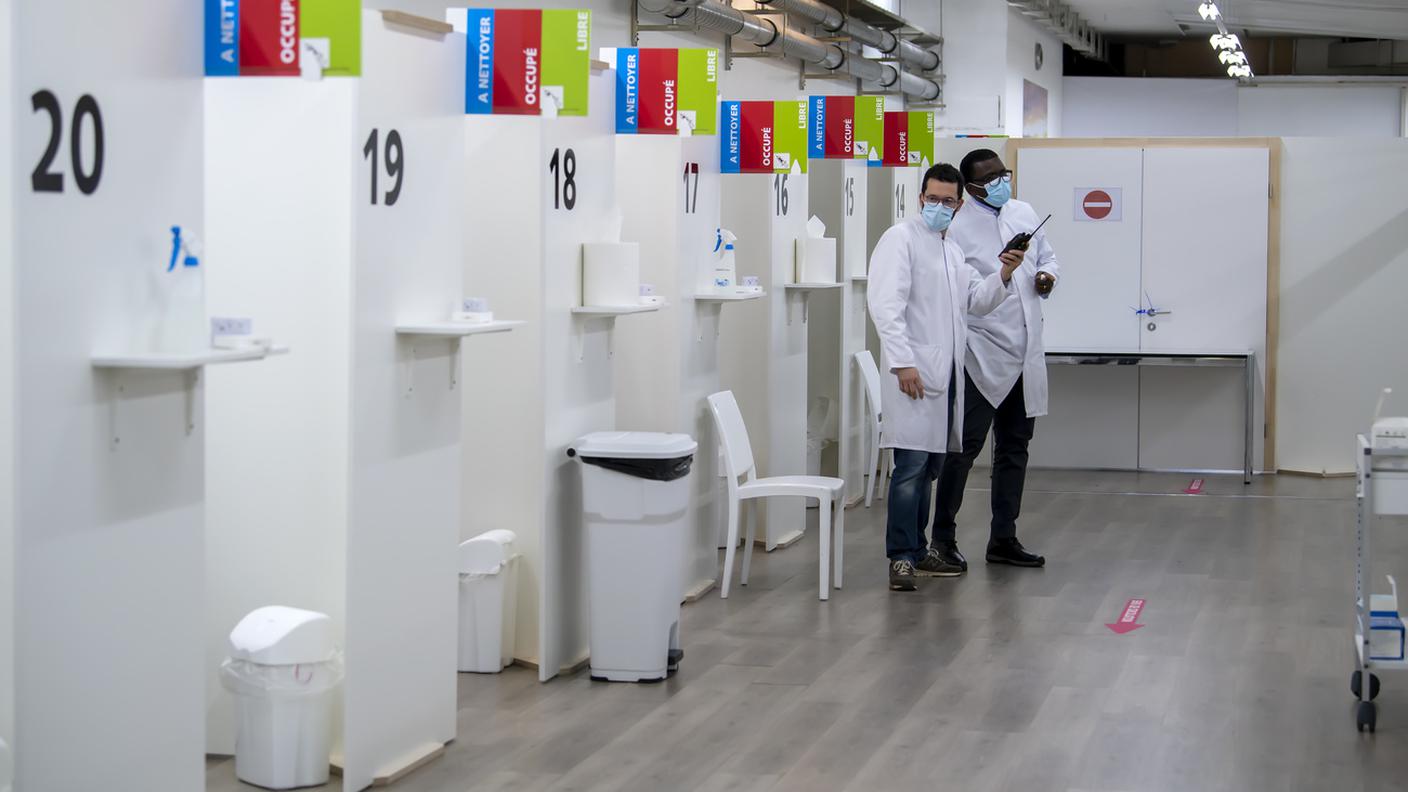 Uno dei centri ginevrini per la vaccinazione contro il Covid-19
