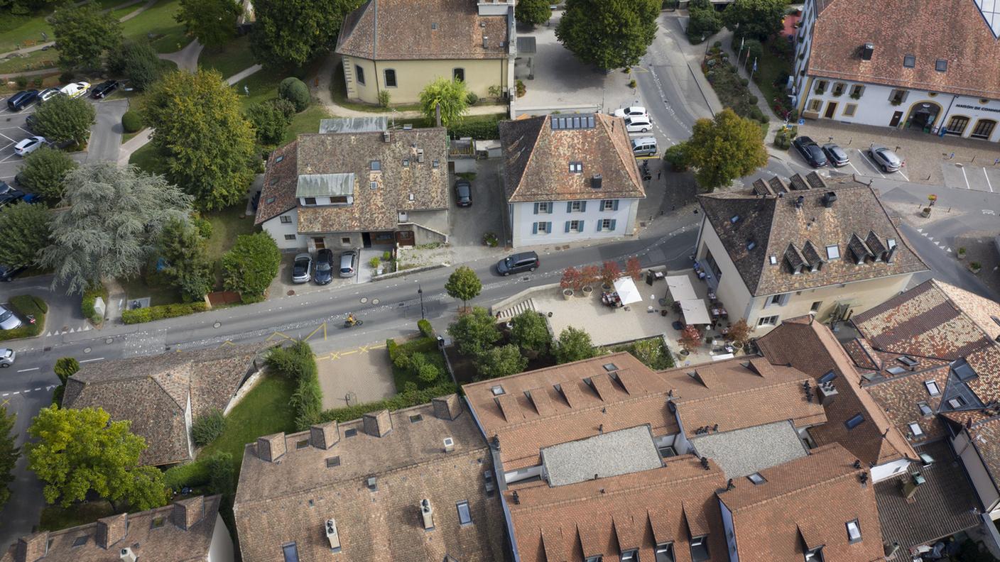 Il centro del villaggio di Prangins