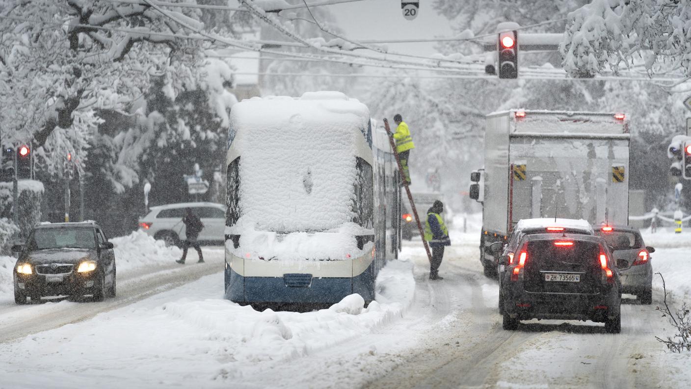 Un tram bloccato 