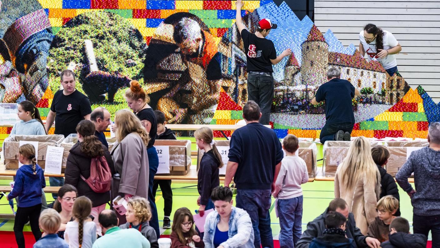 Il murale raffigurante luoghi emblematici della regione vodese, è stato realizzato sull'arco di due giorni