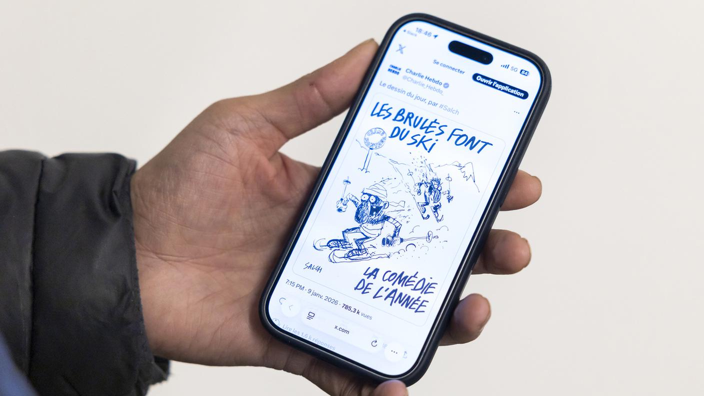 La vignetta di Charlie Hebdo in merito alla strage di Capodanno a Crans-Montana