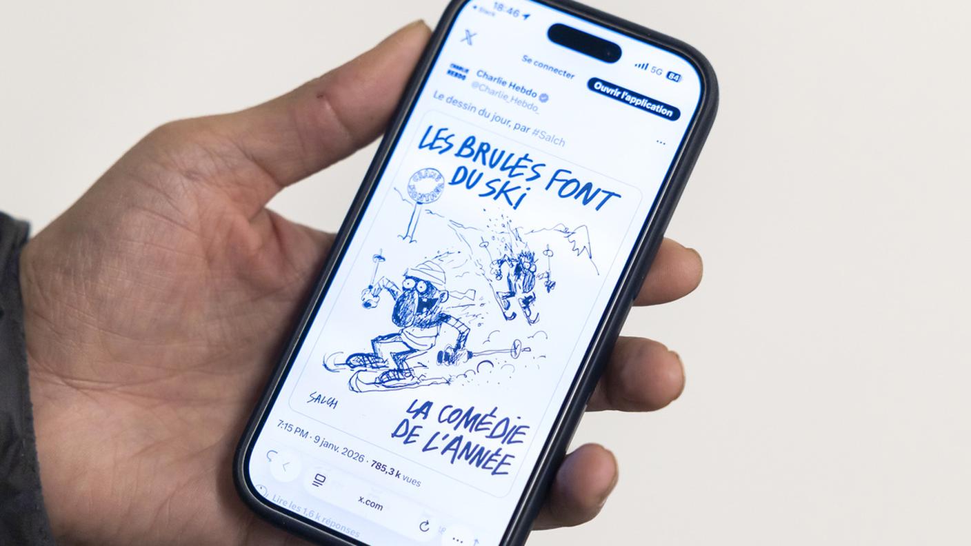 La vignetta di Charlie Hebdo in merito alla strage di Capodanno a Crans-Montana