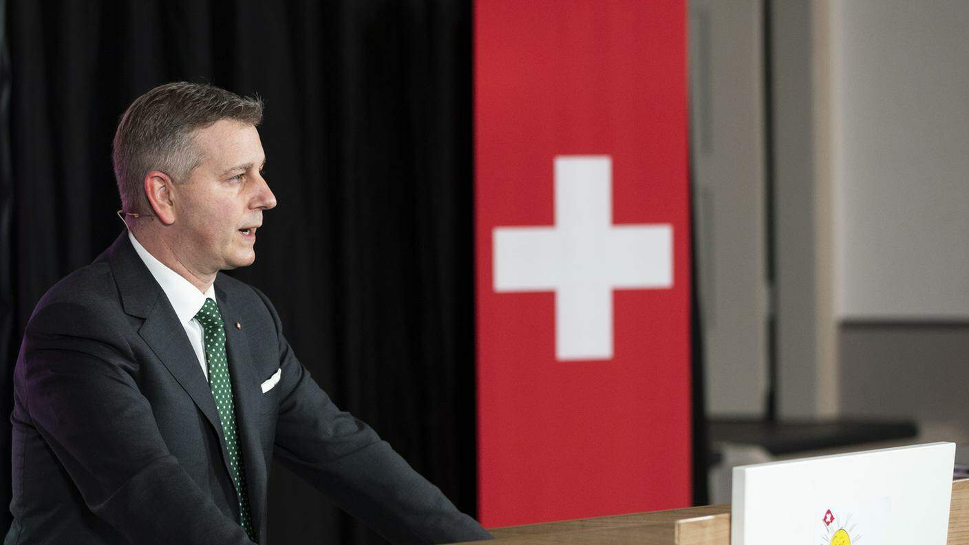 Marco Chiesa, lo scorso agosto, è subentrato ad Albert Rösti alla presidenza dell'UDC svizzera