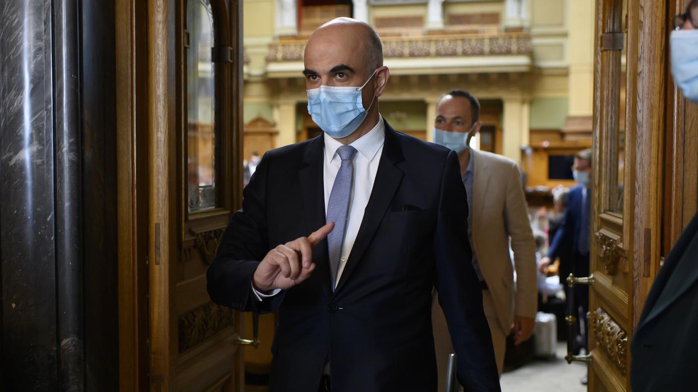 Il Consigliere federale Alain Berset in un'immagine scattata oggi a Berna