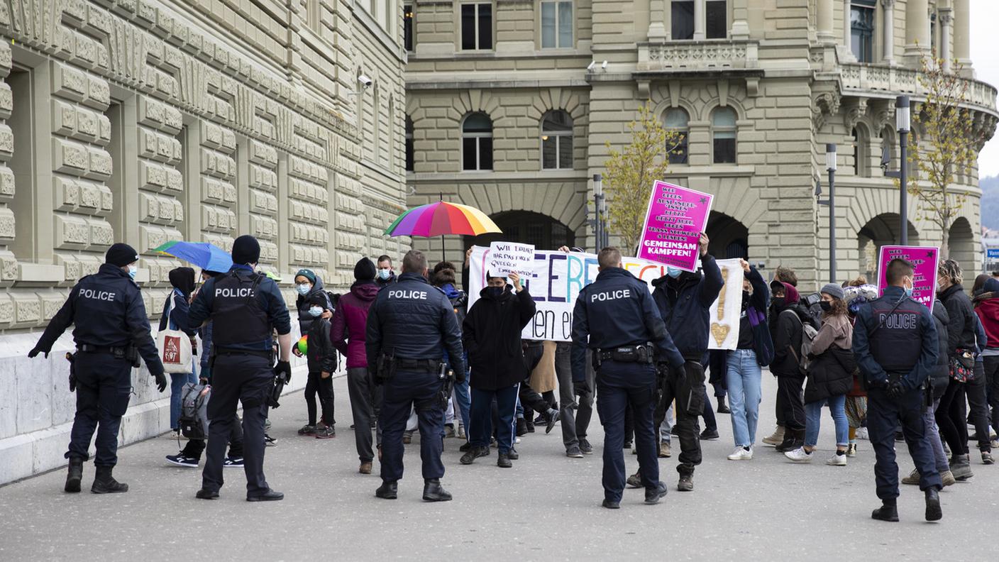 Contro manifestazione sulla Bundesterrasse