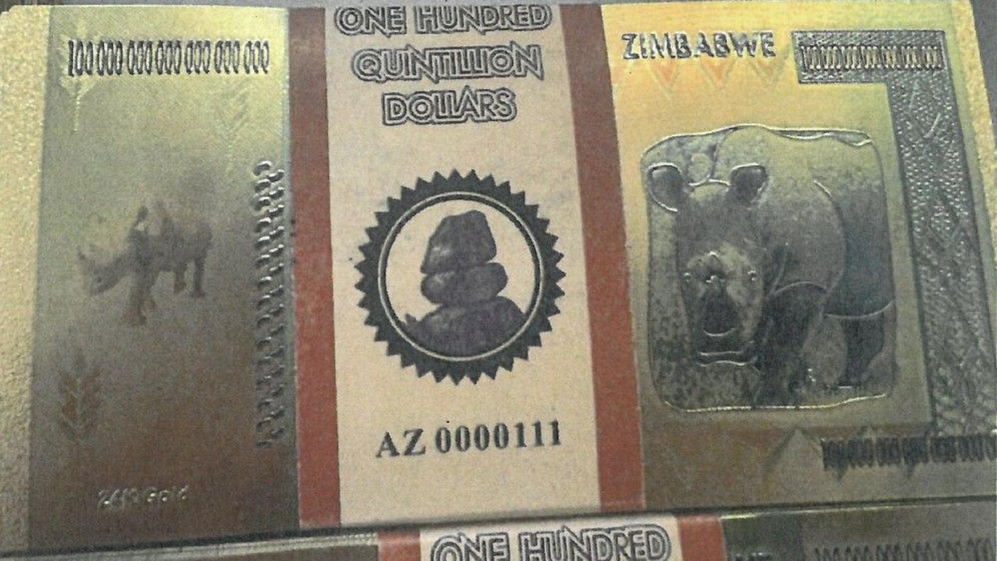 Banconote da "quintilioni di dollari"? Erano costituite di plastica e alluminio color oro