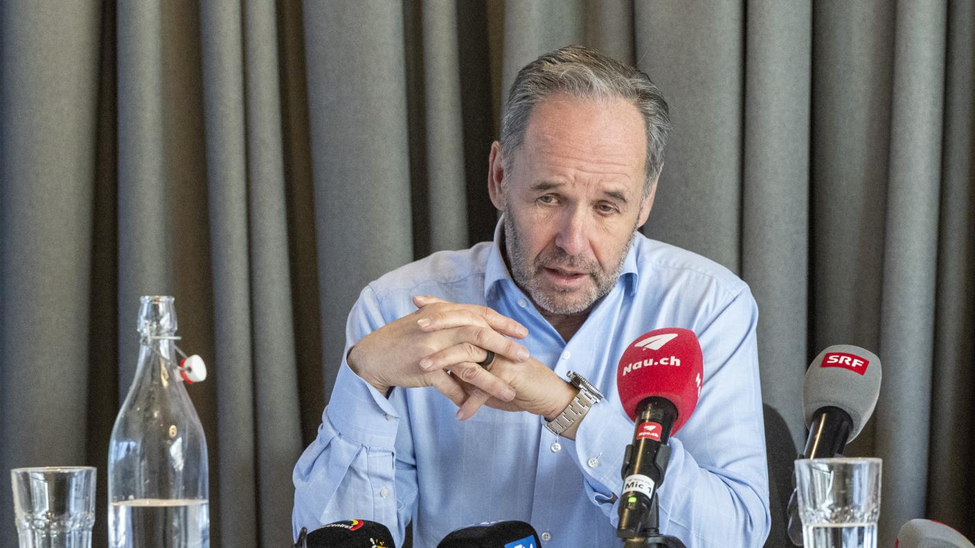 Il CEO della Engelberg-Trübsee-Titlis AG Norbert Patt in conferenza stampa