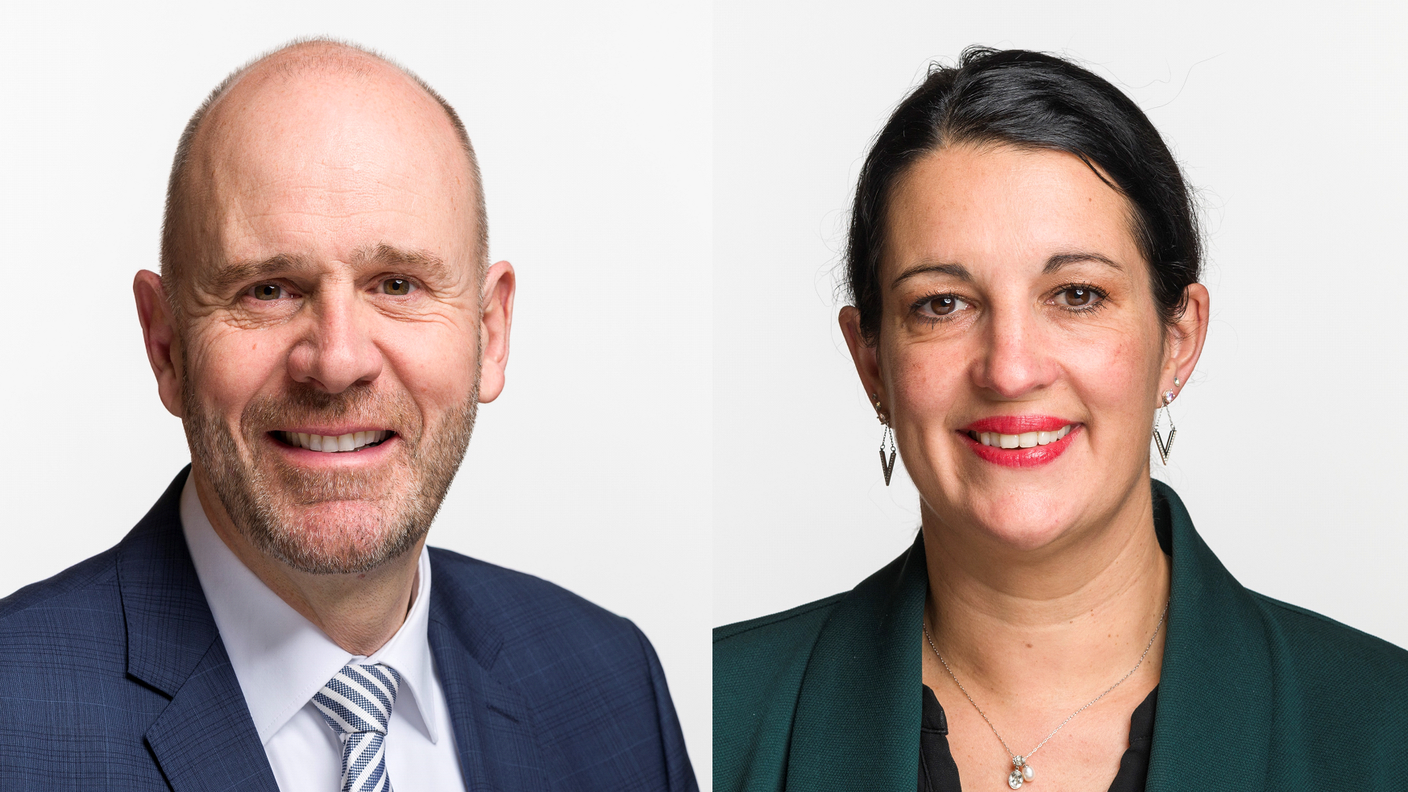 I consiglieri nazionali Thomas Hurter (UDC) e Delphine Klopfenstein Broggini (Verdi)