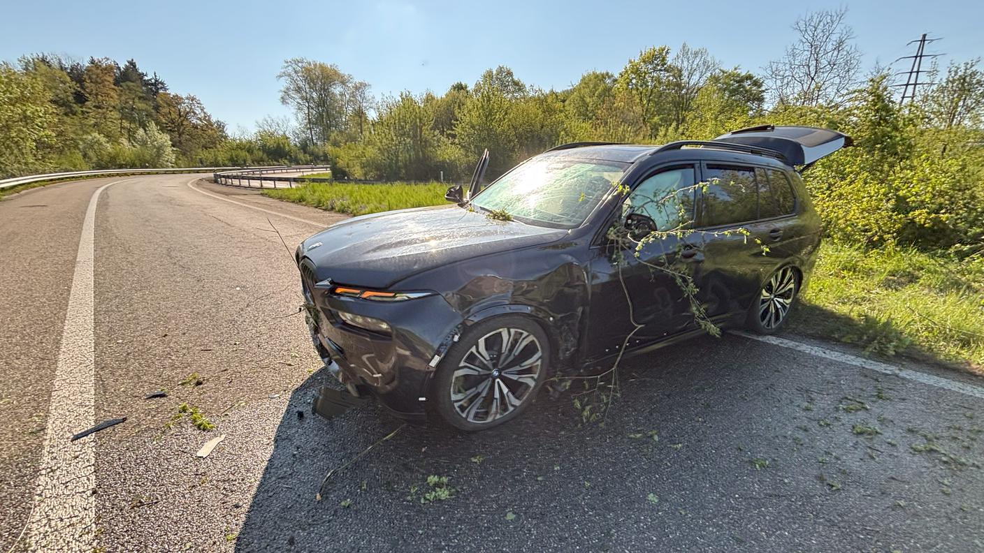 Una delle vetture fermate durante l'inseguimento