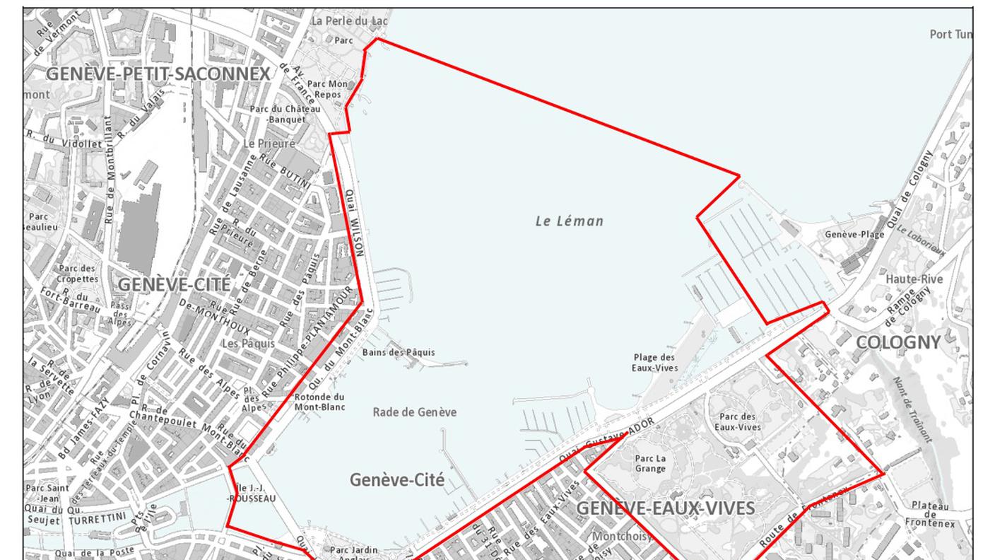 La zona di sicurezza nella mappa pubblicata dalle autorità ginevrine