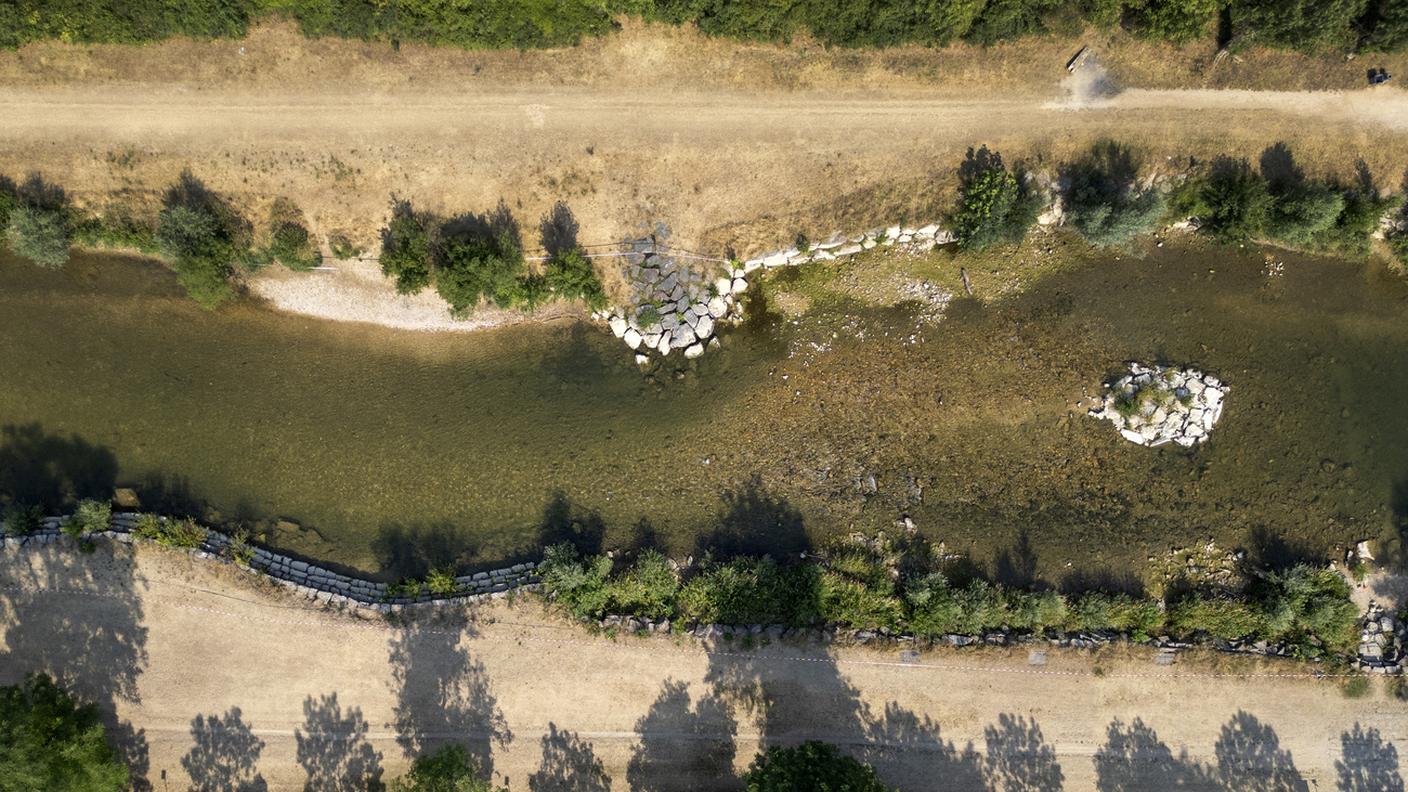 Il fiume Birs a Basilea, il più importante corso d'acqua del Giura svizzero è ridotto a ben poca cosa