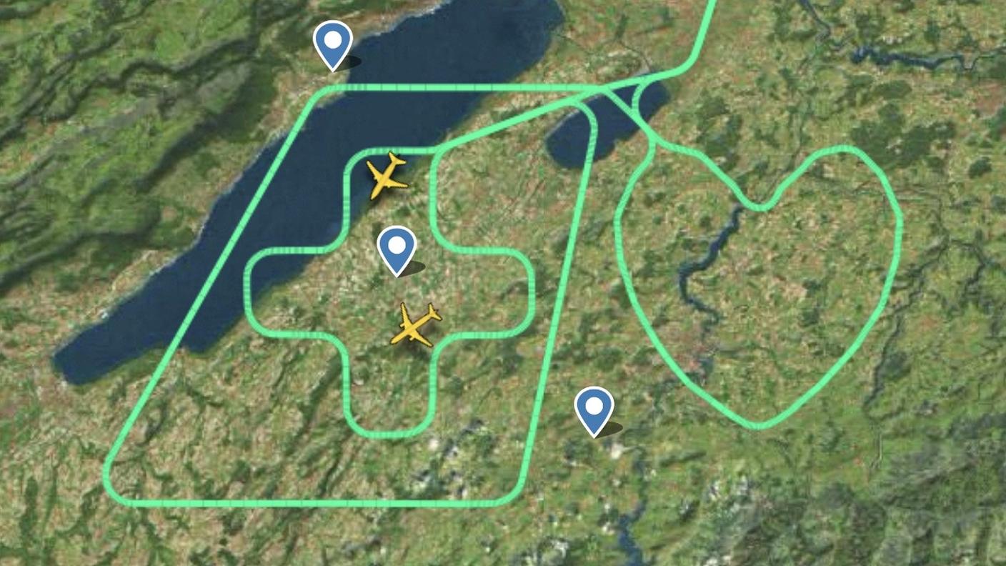 Il risultato finale visibile nell'app Flightradar24