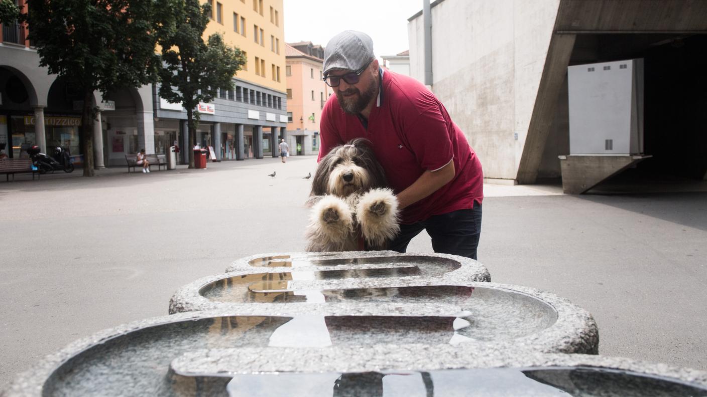 Luglio 2022: uno scorcio a Bellinzona durante la calda giornata di canicola con temperatura di 35,5 gradi. Anche i cani soffrono il caldo