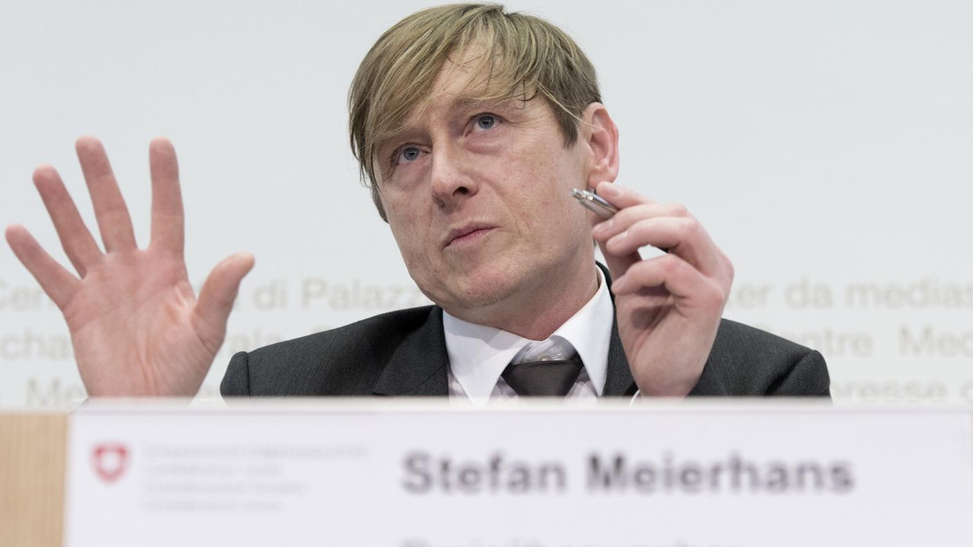 Stefan Meierhans durante la conferenza stampa di bilancio
