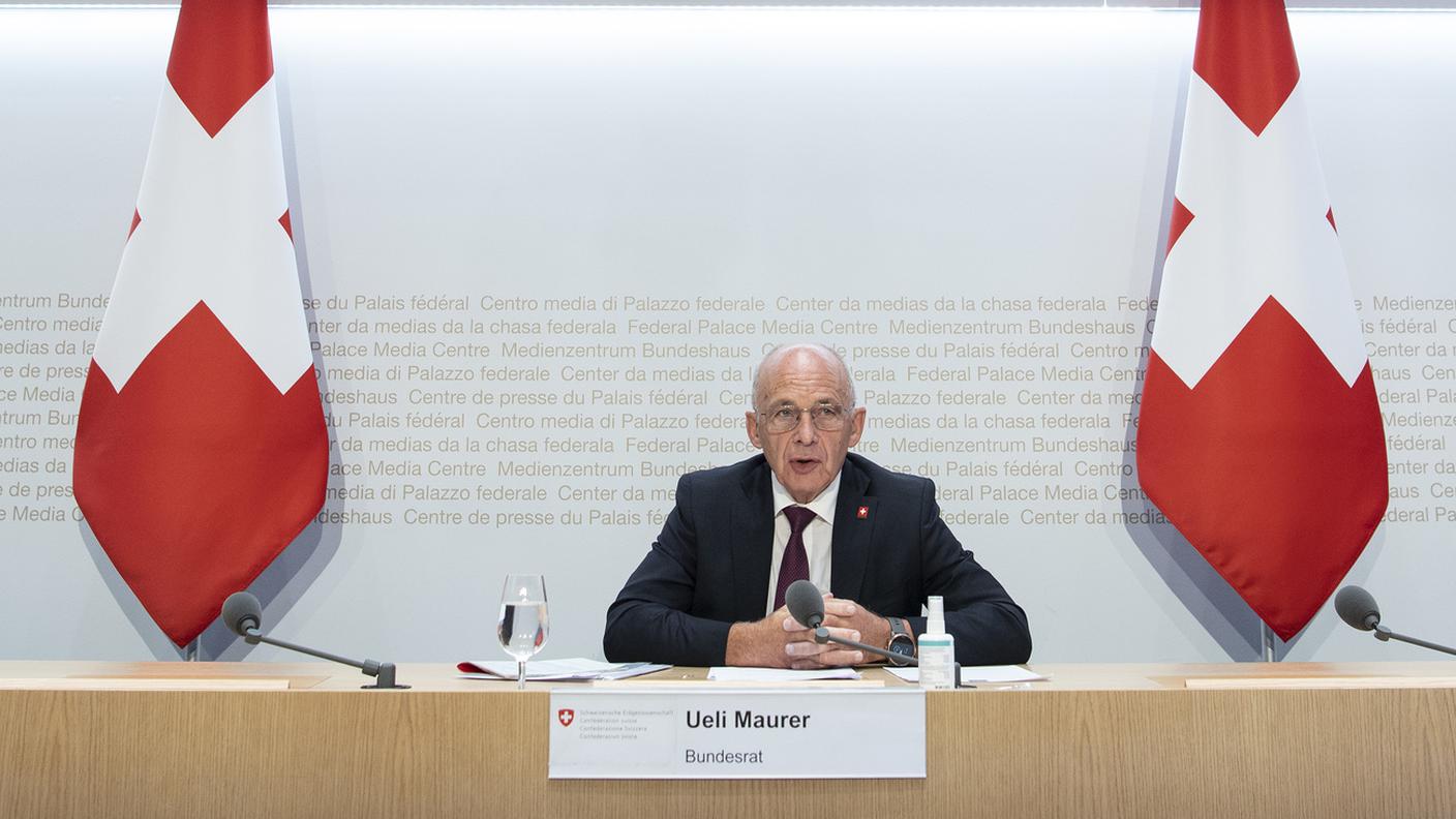 Il consigliere federale Maurer in un'immagine scattata oggi a Berna