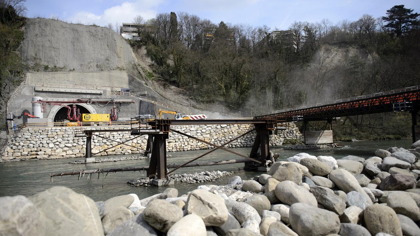 Il tunnel di Champel dove problemi geolocici hanno causato i ritardi