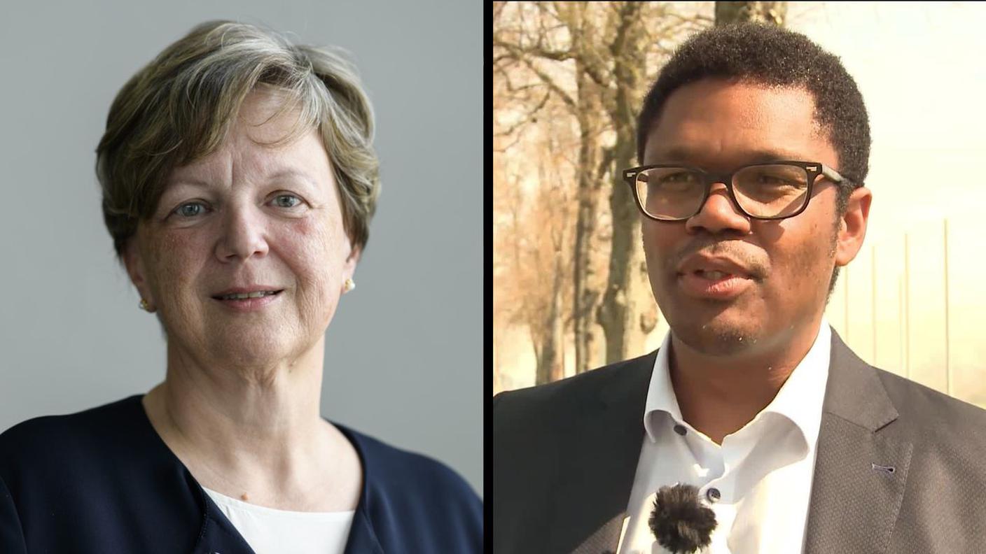 Isabelle Chassot e Carl-Alex Ridoré: i due candidati in lizza, nel canton Friborgo, per la successione a Christian Levrat al Consiglio degli Stati