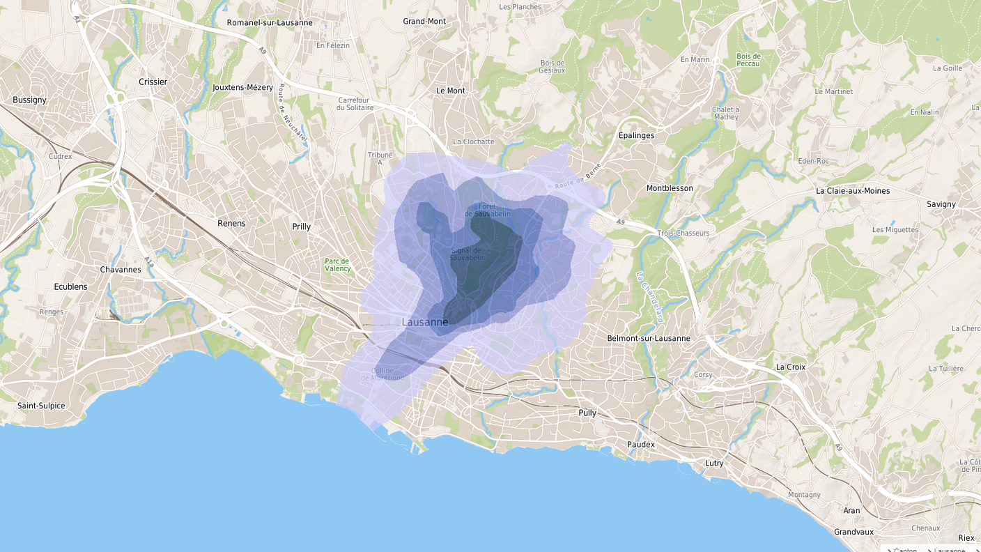 L'estensione e i livelli di intensità dell'inquinamento del suolo, in una rappresentazione grafica presentata sul portale del cantone