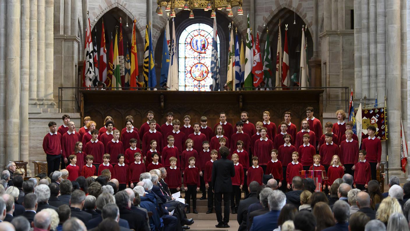 Un'immagine scattata questa mattina nella cattedrale di Basilea