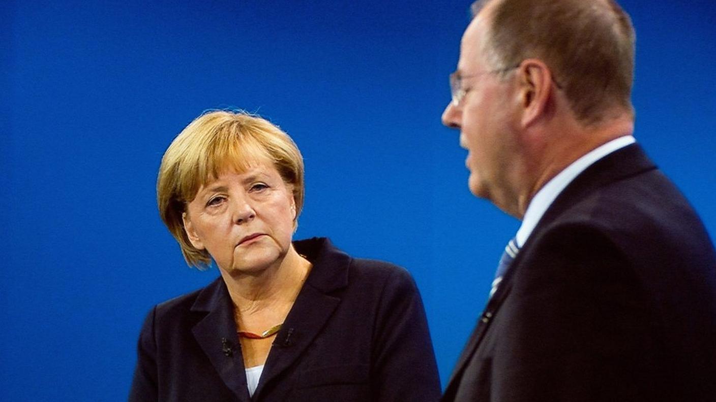Merkel e Steinbrück faccia a faccia