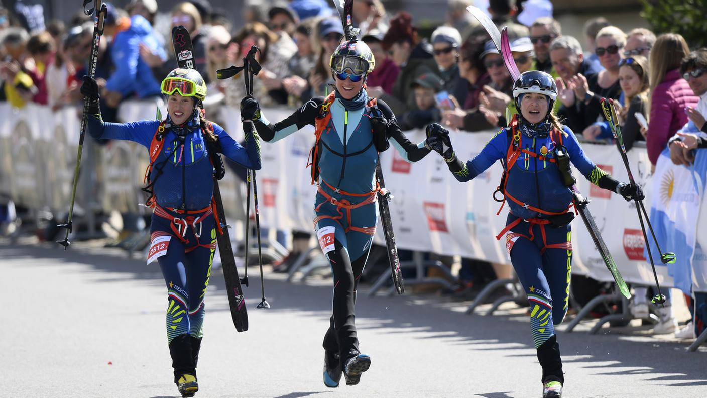 Il terzetto dell'esercito italiano primo al traguardo in campo femminile