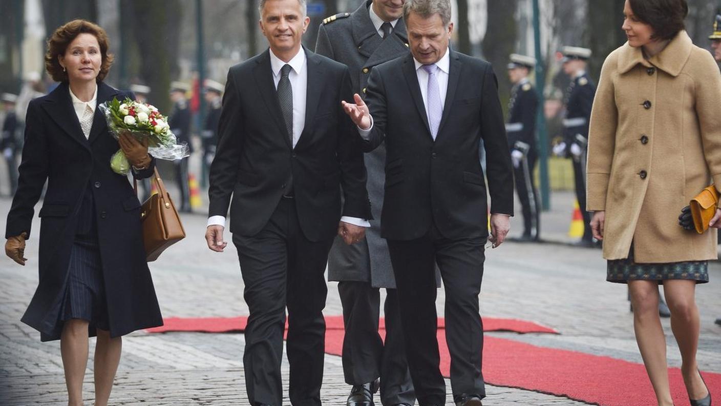 Burkhalter e Niinistö con le rispettive consorti