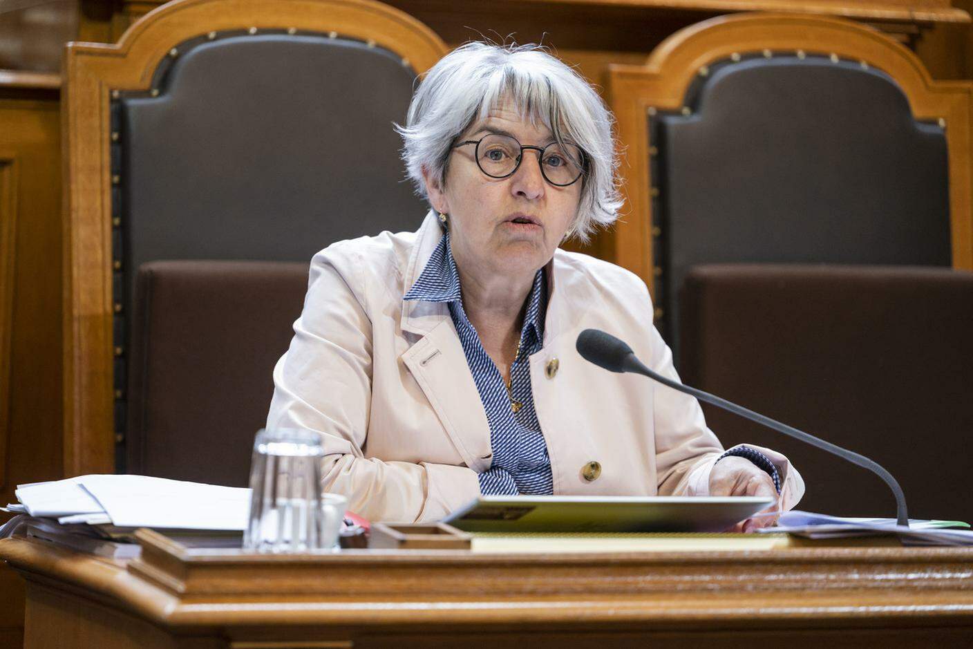 Elisabeth Baume-Schneider è l'attuale presidente della commissione ambiente degli Stati