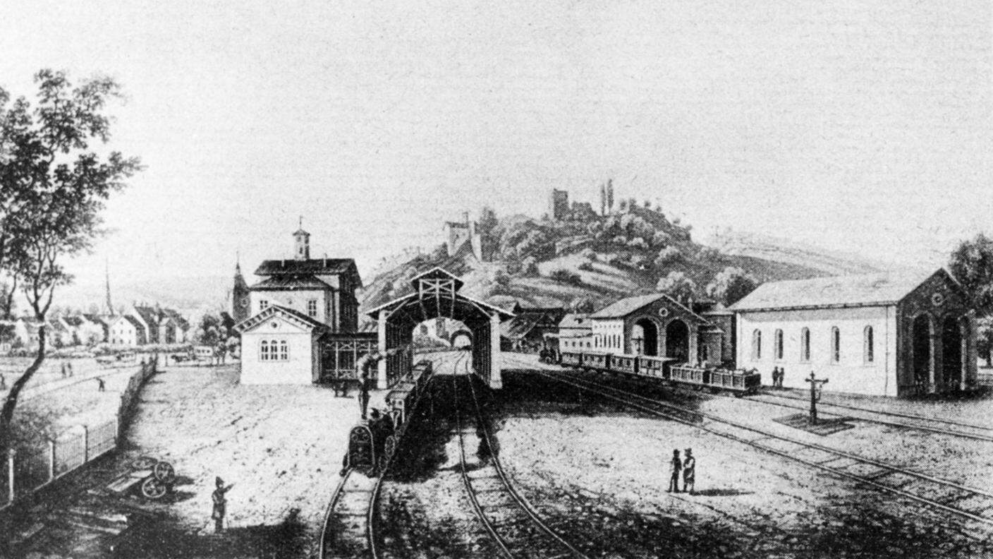 La stazione di Baden (AG) nel 1847