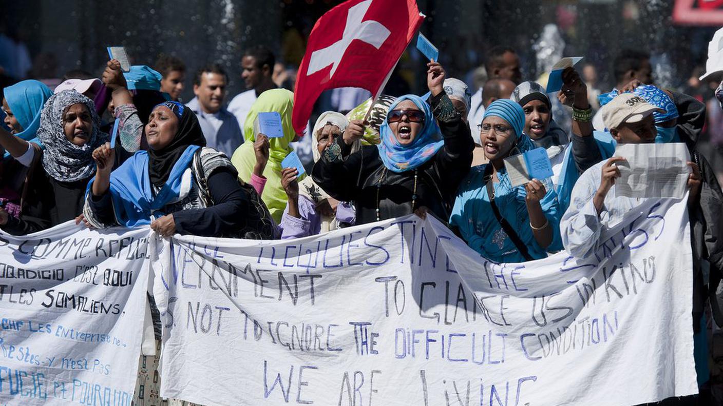 Una protesta di richiedenti d'asilo nel 2011 a Berna.jpg