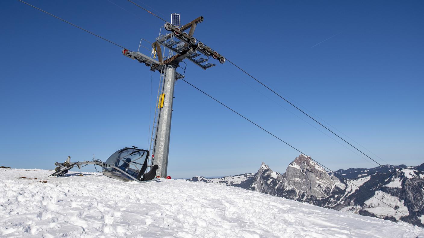 Si staccò uno dei seggiolini, precipitarono in quattro