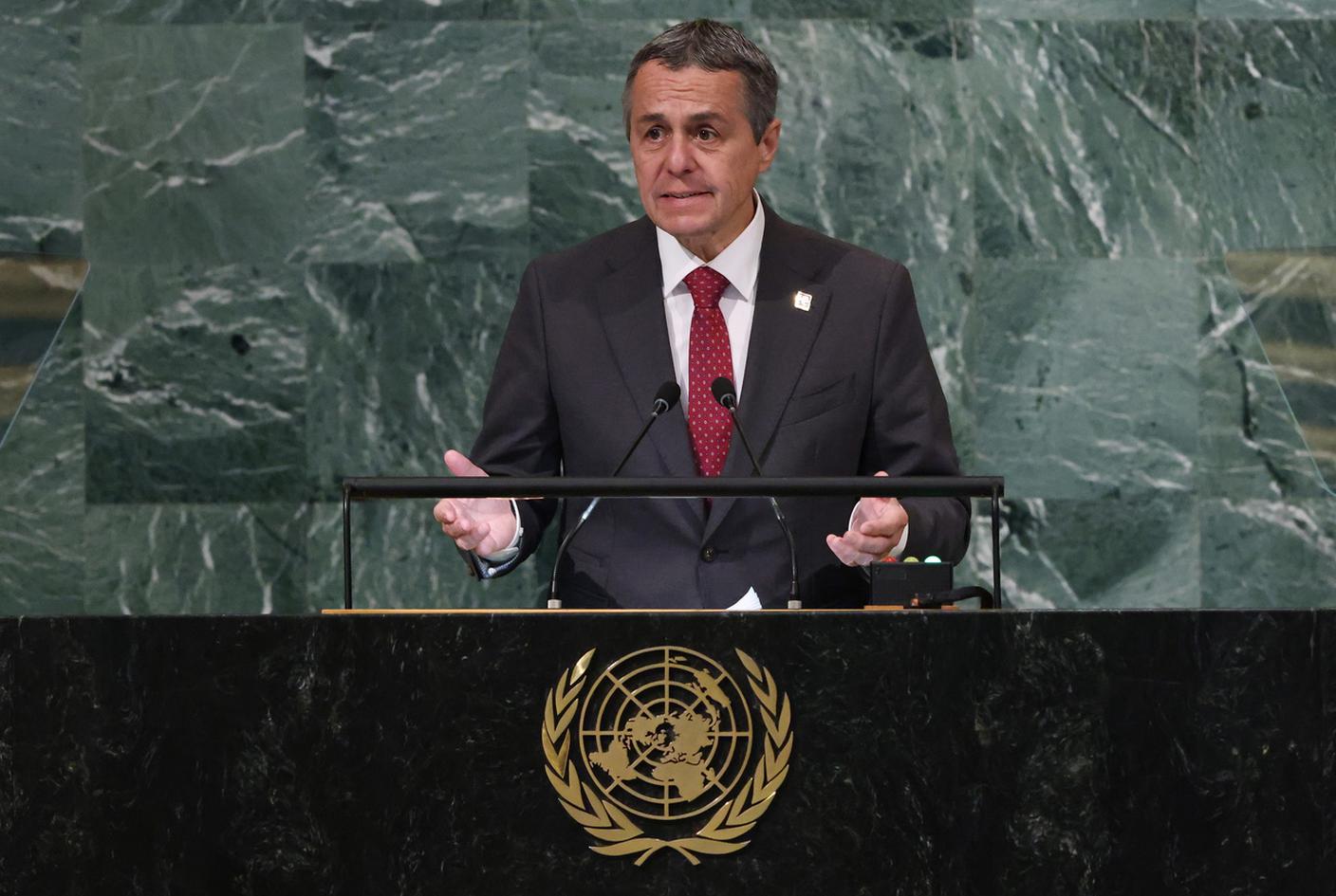 La Svizzera che si appresta a entrare nel Consiglio di sicurezza dell'ONU: il discorso di Cassis, lo scorso settembre, di fronte all'Assemblea Generale delle Nazioni Unite