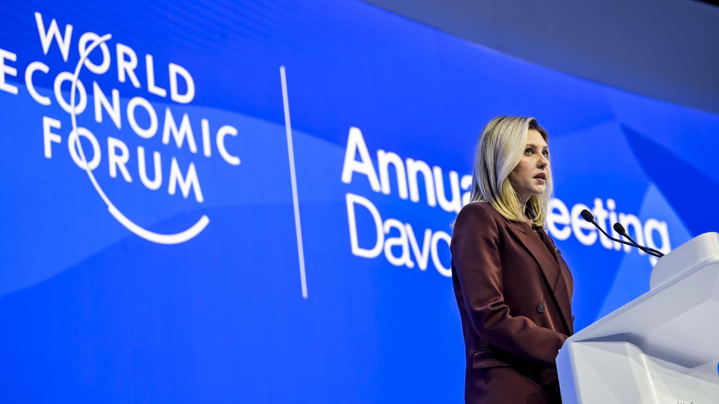 La first lady ucraina Olena Zelenska al WEF