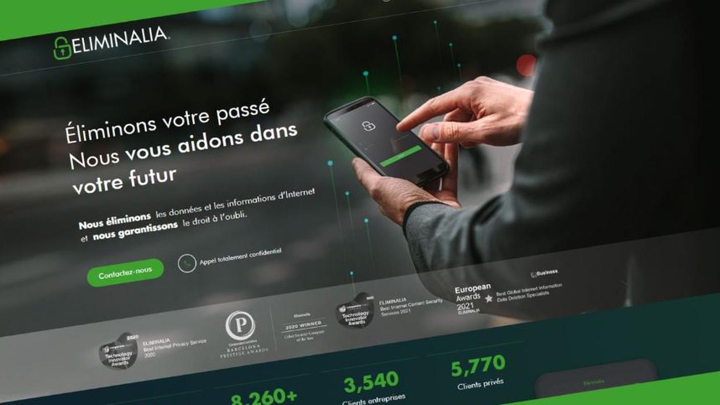La homepage francese del sito Eliminalia