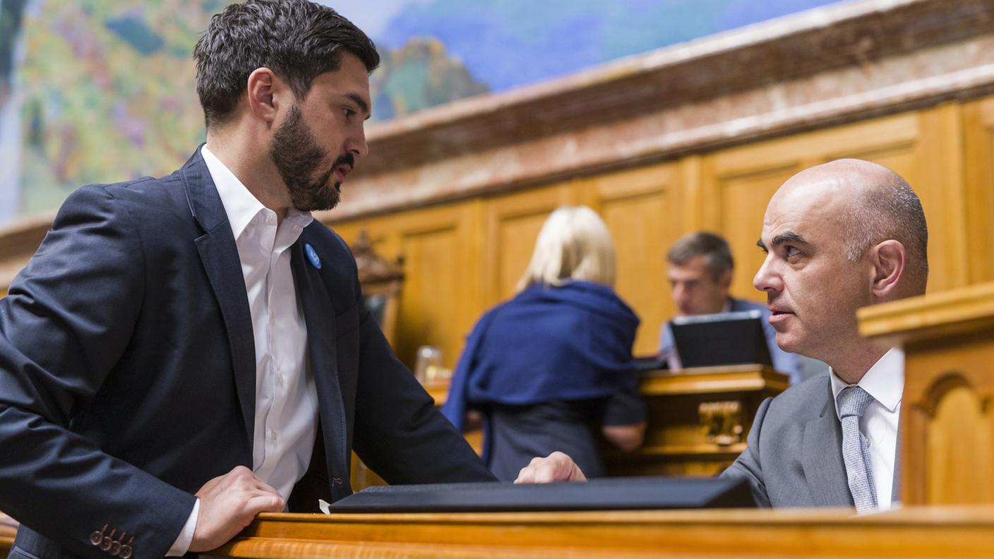 Cédric Wermuth e Alain Berset in un fotografia del 2019