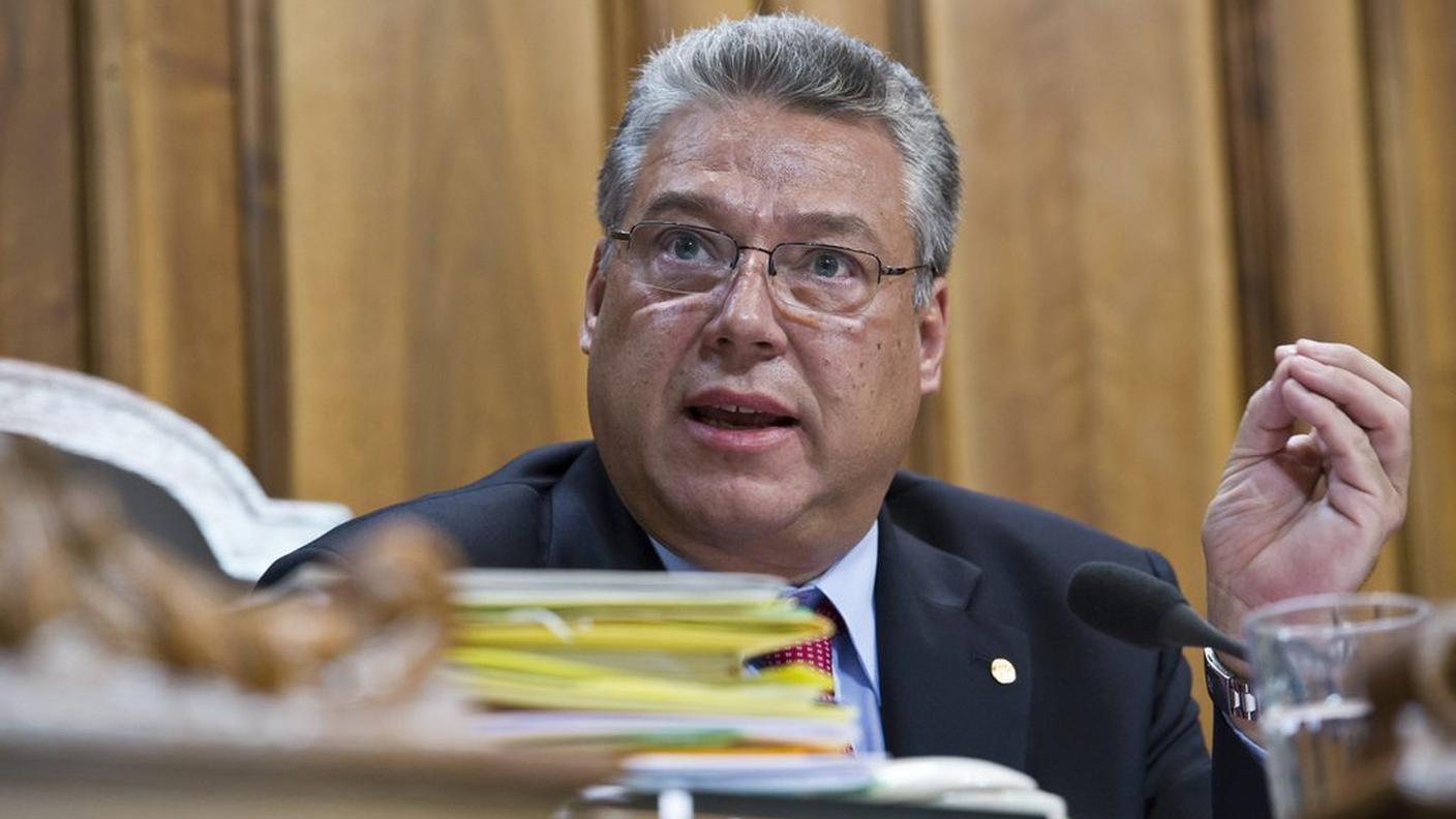 Filippo Lombardi durante l'odierna sessione degli Stati